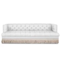 Jonathan Adler Baxter T-Arm Sofa With Bullion Fringe