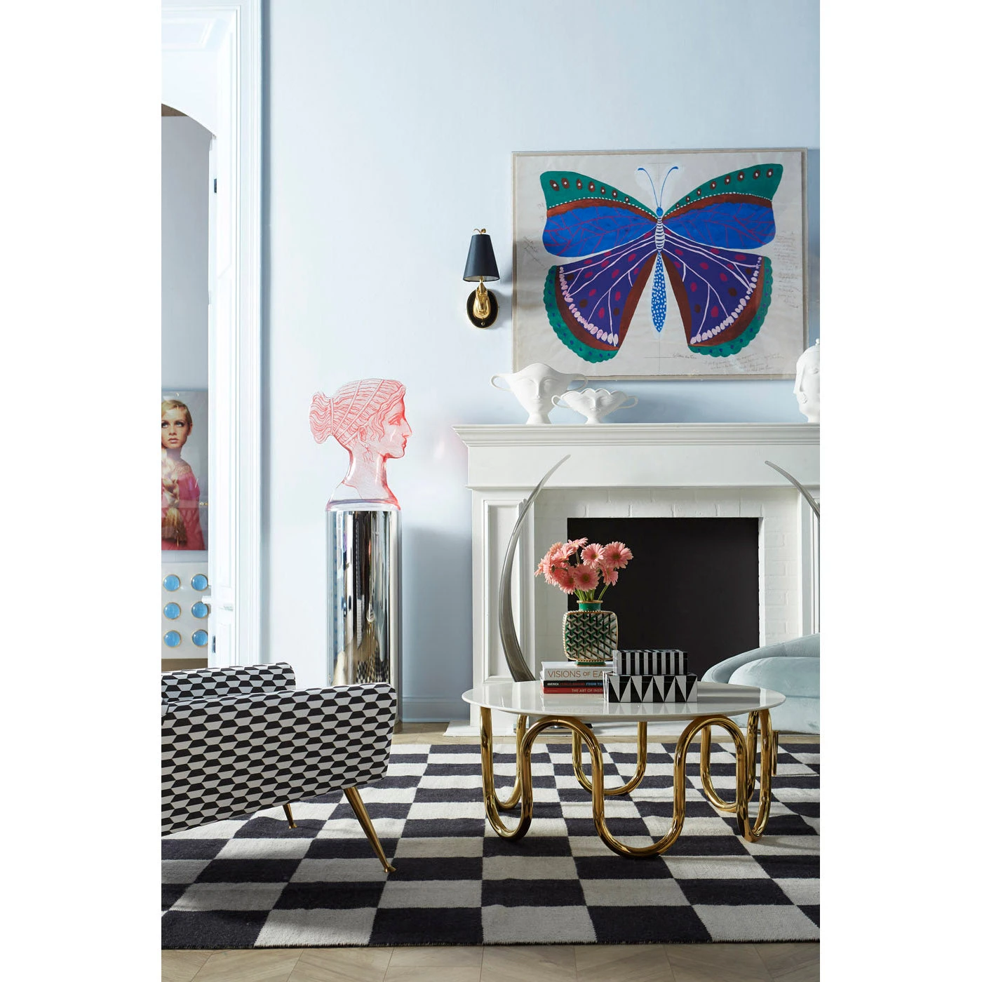 Jonathan Adler Print Paule Marrot, Butterfly Blue 8 Jonathan Adler Print Paule Marrot, Butterfly Blue