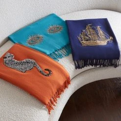 Jonathan Adler Leopard Embellished Throw All Décor