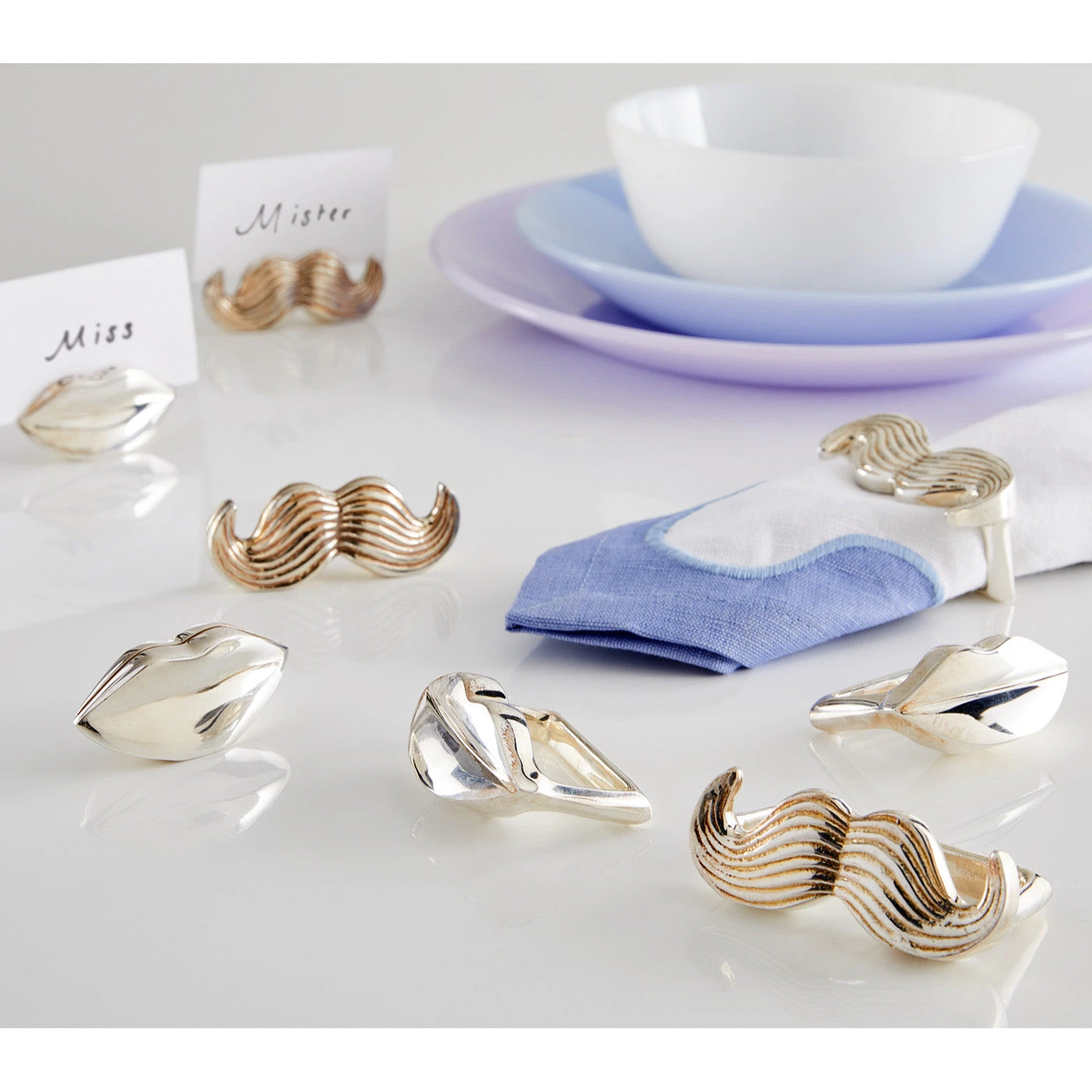 Jonathan Adler Silver-Plated Muse Napkin Rings 4 Jonathan Adler Silver-Plated Muse Napkin Rings