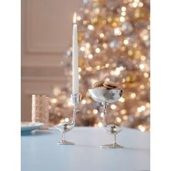 Jonathan Adler Candles & Candle Holders Silver-Plated Ostrich Candle Holder