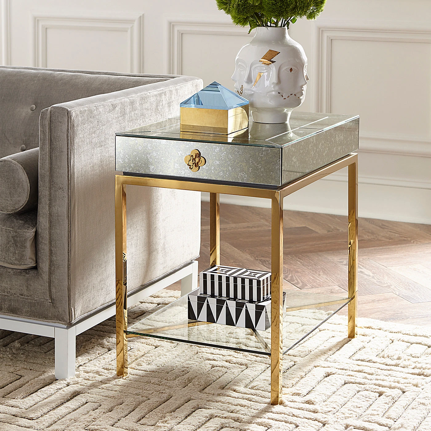 Jonathan Adler Side & Accent Tables Delphine Tall Side Table 4 Jonathan Adler Side & Accent Tables Delphine Tall Side Table