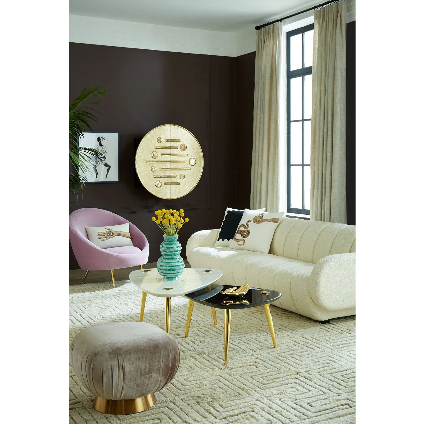 Jonathan Adler Large Marble Triangle Table 6 Jonathan Adler Large Marble Triangle Table