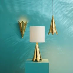 Jonathan Adler Wall Lamps & Sconces Brass Ripple Torchière Sconce