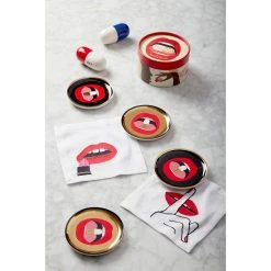 Jonathan Adler Muse Lips Cocktail Napkins