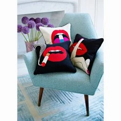 Jonathan Adler Lips Smolder Needlepoint Throw Pillow Bestsellers