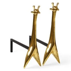 Jonathan Adler Brass Giraffe Andirons All Décor