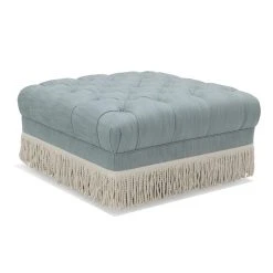 Jonathan Adler Baxter Ottoman With Bullion Fringe
