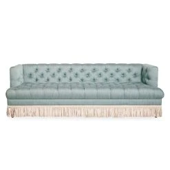 Jonathan Adler Baxter T-Arm Sofa With Bullion Fringe