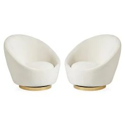 Jonathan Adler Bergamo Snow Ether Swivel Chair Bundle