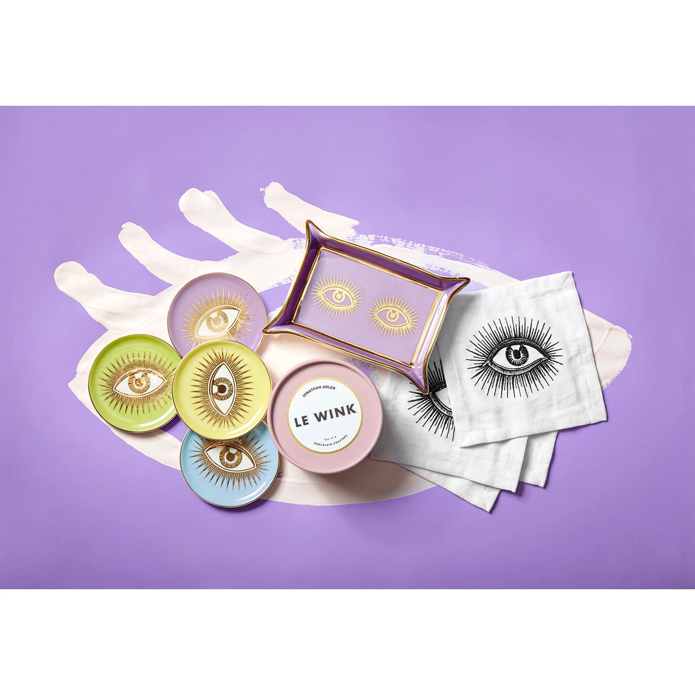 Jonathan Adler Serveware & Mugs Le Wink Coasters 4 Jonathan Adler Serveware & Mugs Le Wink Coasters