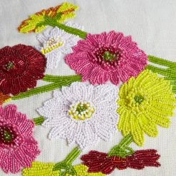 Jonathan Adler Flower Hand Beaded Pillow Textured & Embellished 8 Jonathan Adler Flower Hand Beaded Pillow Textured & Embellished