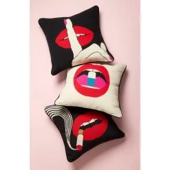Jonathan Adler Lips Hush Needlepoint Throw Pillow Bestsellers 12 Jonathan Adler Lips Hush Needlepoint Throw Pillow Bestsellers