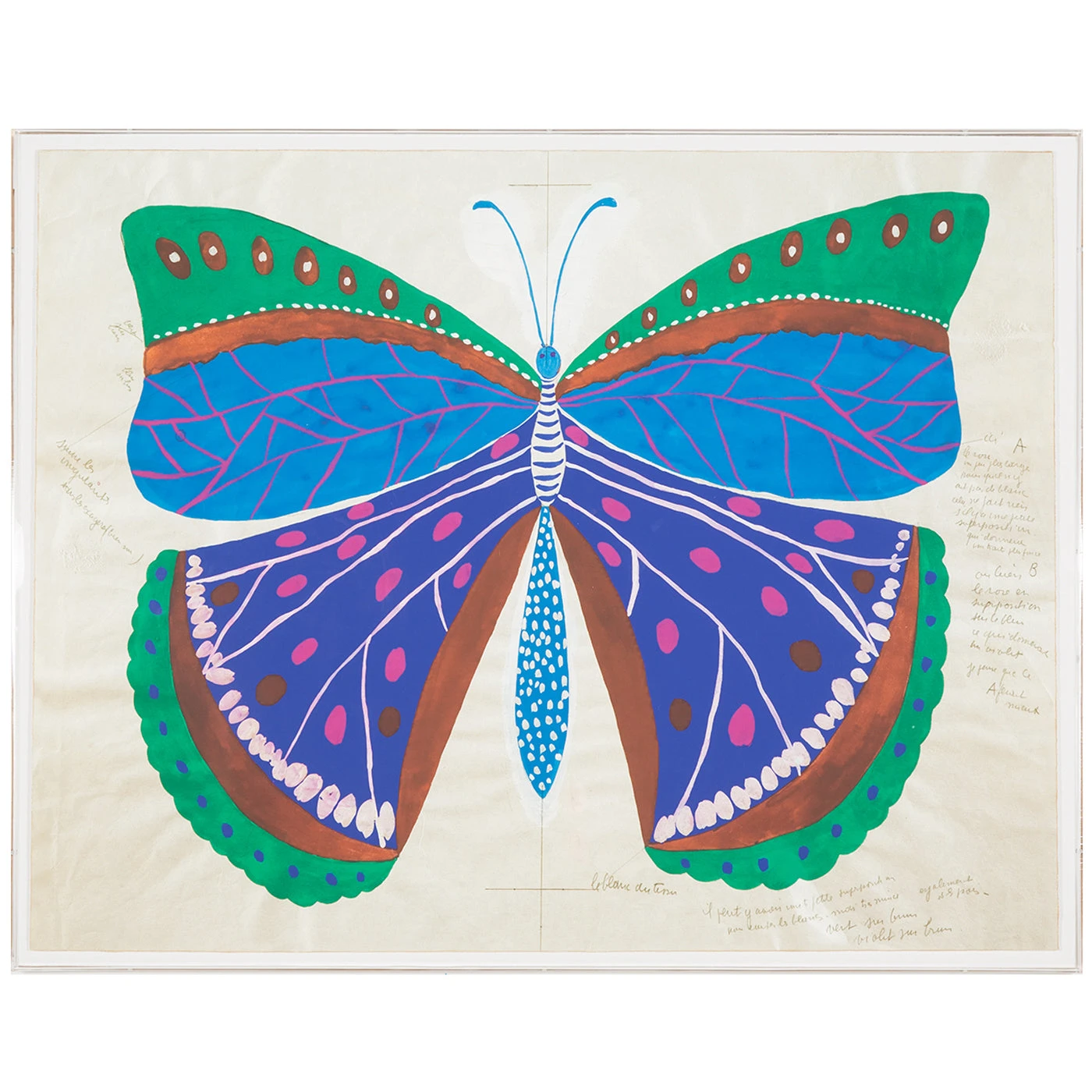 Jonathan Adler Print Paule Marrot, Butterfly Blue 3 Jonathan Adler Print Paule Marrot, Butterfly Blue