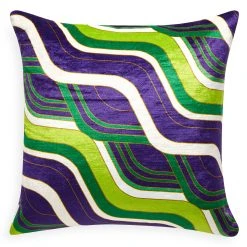 Jonathan Adler Emerald/Purple Milano Mod Tide Pillow