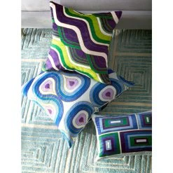Jonathan Adler Emerald/Purple Milano Mod Tide Pillow
