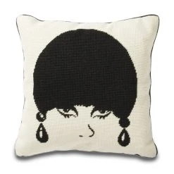 Jonathan Adler Mod Model Needlepoint Throw Pillow