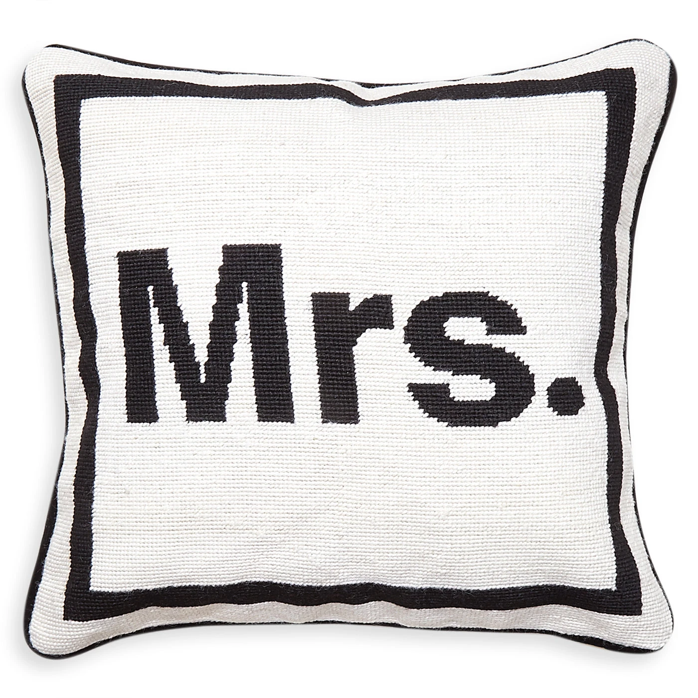 Jonathan Adler "Mrs." Needlepoint Throw Pillow 3 Jonathan Adler "Mrs." Needlepoint Throw Pillow