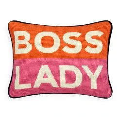 Jonathan Adler Boss Lady Needlepoint Pillow