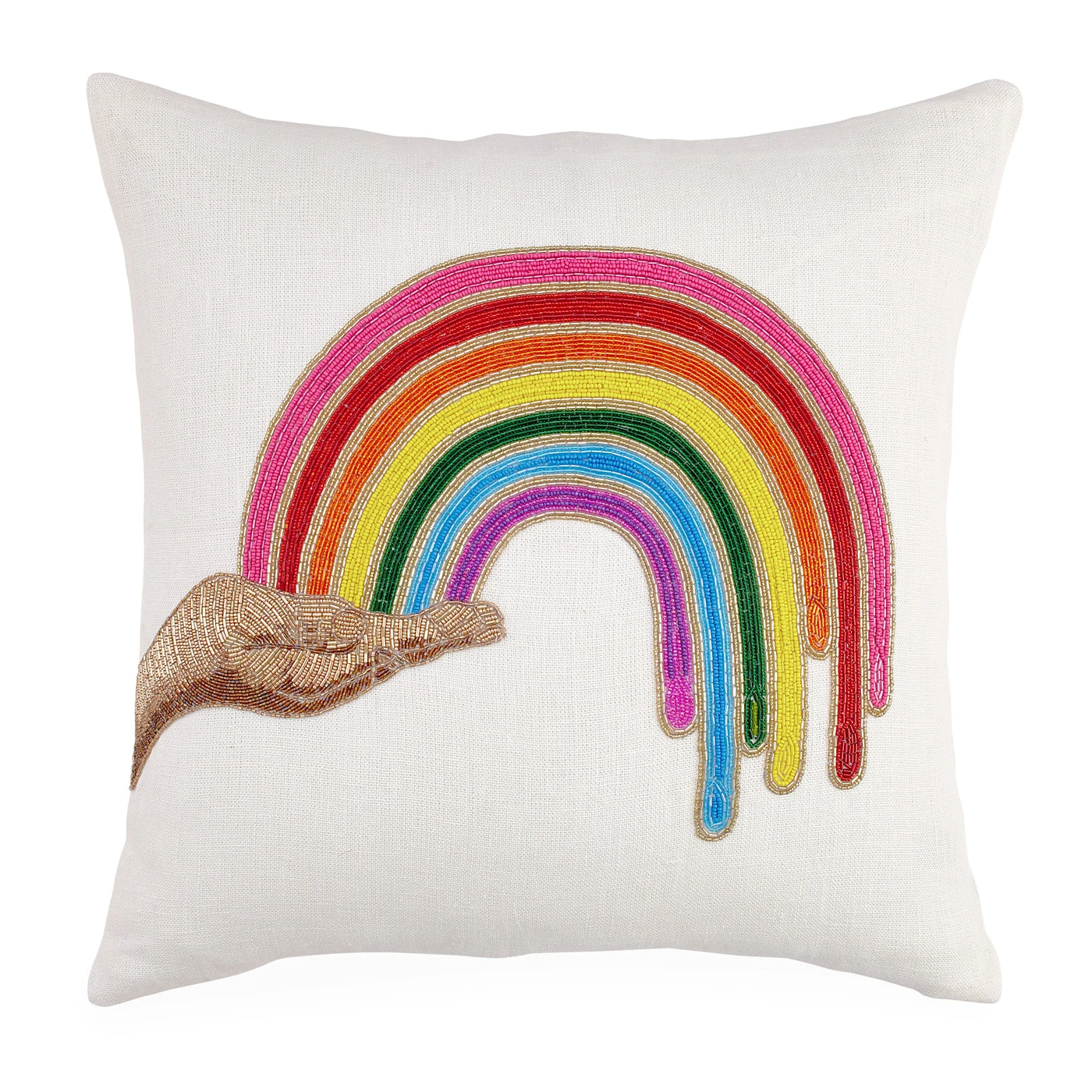 Jonathan Adler Rainbow Hand Beaded Pillow All Décor 2 Jonathan Adler Rainbow Hand Beaded Pillow All Décor