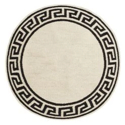Jonathan Adler Round Greek Key Border Reversible Peruvian Flat Weave Rug 13 Jonathan Adler Round Greek Key Border Reversible Peruvian Flat Weave Rug