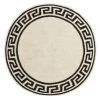 Jonathan Adler Round Greek Key Border Reversible Peruvian Flat Weave Rug 2 Jonathan Adler Round Greek Key Border Reversible Peruvian Flat Weave Rug