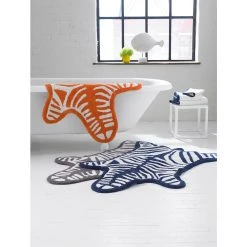 Jonathan Adler Bath Accessories Reversible Zebra Bath Mat