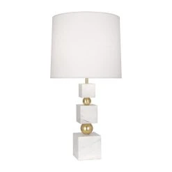 Jonathan Adler Table Lamps Totem Table Lamp In White Marble