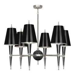Jonathan Adler Versailles Chandelier In Nickel With Painted Shade Chandeliers