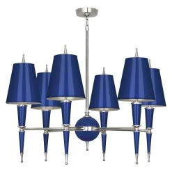 Jonathan Adler Versailles Chandelier In Nickel With Painted Shade Chandeliers