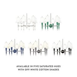 Jonathan Adler Versailles Chandelier In Nickel With Fabric Shade Chandeliers