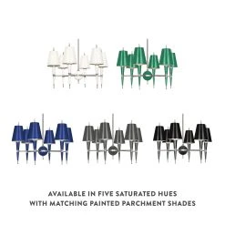 Jonathan Adler Versailles Chandelier In Nickel With Painted Shade Chandeliers